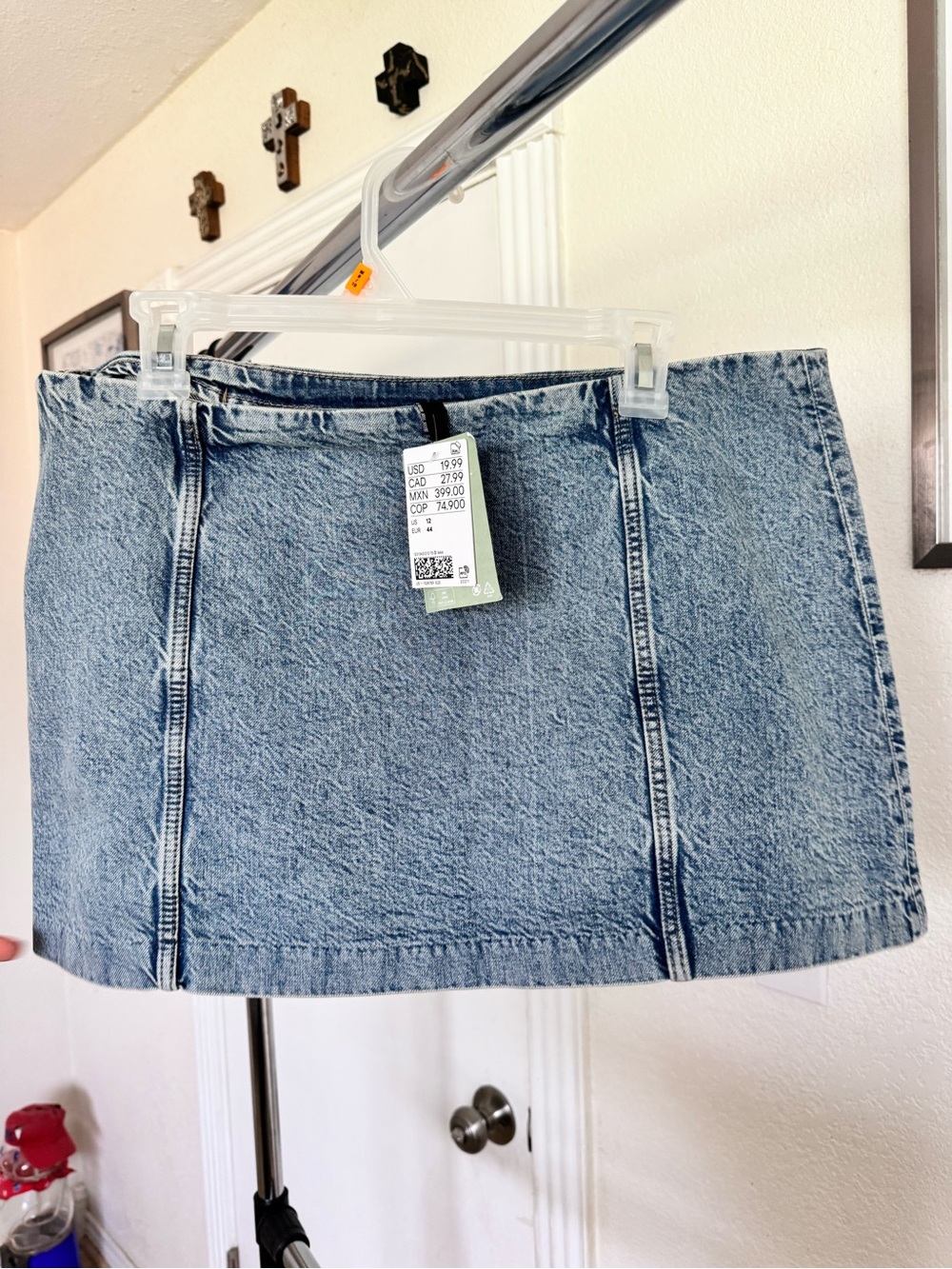 H&M Light Blue Denim Mini Skirt